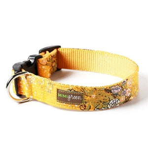 Mimi Green Honey Cotton Voile Dog Collar - Posh Puppy Boutique