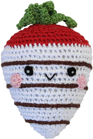 Knit Knacks White Chocolate Strawberry Organic Cotton Small Dog Toy - Posh Puppy Boutique