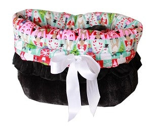 Christmas Medley Reversible Snuggle Bugs Pet Bed, Bag, and Car Seat All-in-One - Posh Puppy Boutique