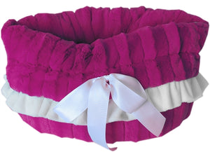 Magenta Reversible Snuggle Bugs Pet Bed, Bag, and Car Seat All-in-One - Posh Puppy Boutique