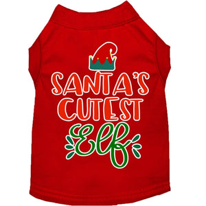 Santa's Cutest Elf Screen Print Dog Shirt in Many Colors - Posh Puppy Boutique