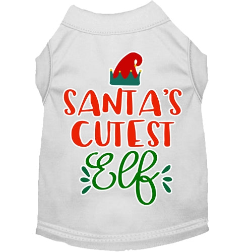 Santa's Cutest Elf Screen Print Dog Shirt in Many Colors