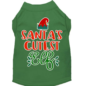 Santa's Cutest Elf Screen Print Dog Shirt in Many Colors - Posh Puppy Boutique