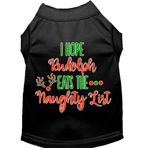 Hope Rudolph Eats Naughty List Screen Print Dog Shirt in Many Colors