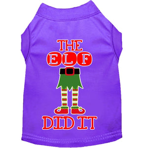 The Elf Did It Screen Print Dog Shirt in Many Colors - Posh Puppy Boutique