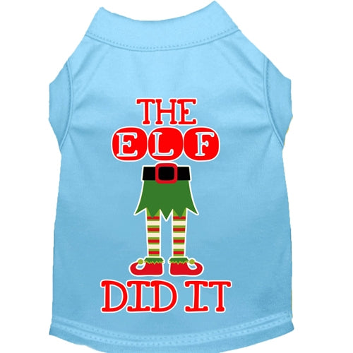 The Elf Did It Screen Print Dog Shirt in Many Colors