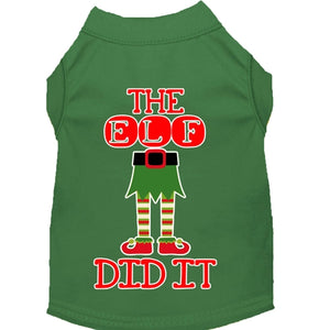 The Elf Did It Screen Print Dog Shirt in Many Colors - Posh Puppy Boutique