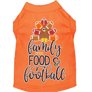 Family, Food, and Football Screen Print Dog Shirt in Many Colors - Posh Puppy Boutique