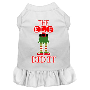 The Elf Did It Screen Print Dog Dress in Many Colors - Posh Puppy Boutique