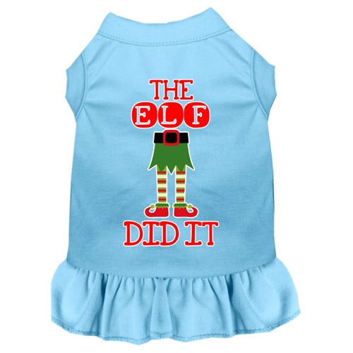 The Elf Did It Screen Print Dog Dress in Many Colors