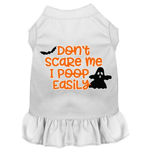 Don't Scare Me, Poops Easily Screen Print Dog Dress in Many Colors - Posh Puppy Boutique