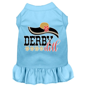 Derby Doll Screen Print Dog Dress in Many Colors - Posh Puppy Boutique