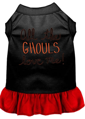 All the Ghouls Screen Print Dog Dress in Many Colors - Posh Puppy Boutique