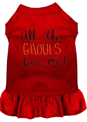 All the Ghouls Screen Print Dog Dress in Many Colors - Posh Puppy Boutique