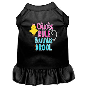 Chicks Rule Screen Print Dog Dress in Many Colors - Posh Puppy Boutique