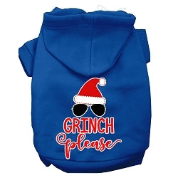 Grinch Please Screen Print Dog Hoodie in Many Colors