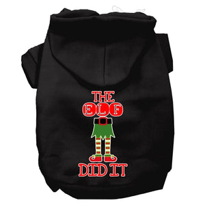 The Elf Did It Screen Print Dog Hoodie in Many Colors - Posh Puppy Boutique