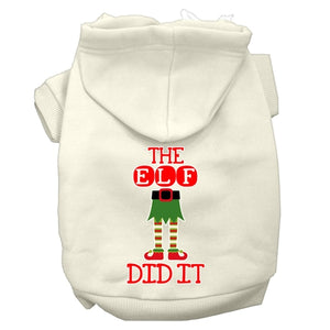 The Elf Did It Screen Print Dog Hoodie in Many Colors - Posh Puppy Boutique