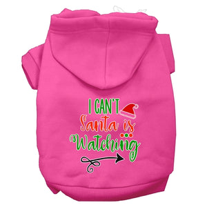 I Can't, Santa is Watching Screen Print Dog Hoodie in Many Colors - Posh Puppy Boutique
