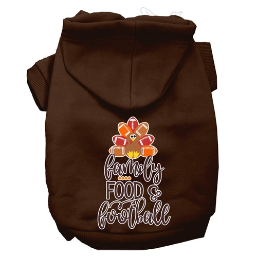 Family, Food, and Football Screen Print Dog Hoodie in Many Colors