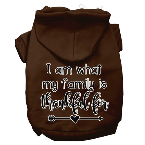 I Am What My Family is Thankful For Screen Print Dog Hoodie in Many Colors