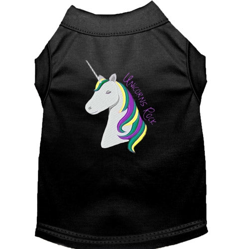 Unicorns Rock Embroidered Dog Shirt in Many Colors