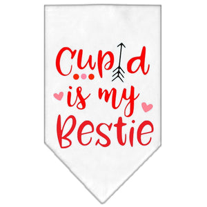 Cupid is My Bestie Screen Print Bandana - Black - Posh Puppy Boutique
