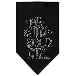 Mr. Steal Your Girl Screen Print Bandana - Black - Posh Puppy Boutique