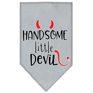 Handsome Little Devil Screen Print Bandana - Grey - Posh Puppy Boutique