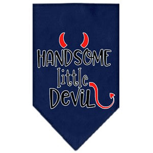Handsome Little Devil Screen Print Bandana - Navy Blue - Posh Puppy Boutique