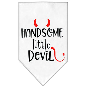 Handsome Little Devil Screen Print Bandana - White - Posh Puppy Boutique