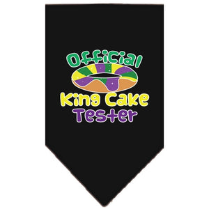 King Cake Tester Screen Print Mardi Gras Bandana in Many Colors - Posh Puppy Boutique