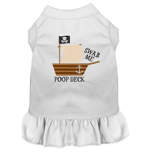 Poop Deck Embroidered Dog Dress in Many Colors - Posh Puppy Boutique