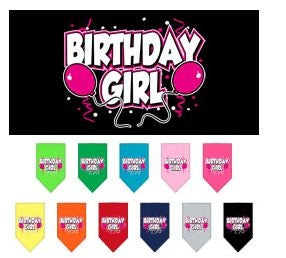 Birthday Girl Screen Print Bandana in Many Colors - Posh Puppy Boutique
