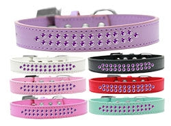 Two Row Purple Crystal Dog Collar in Many Colors