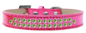 Two Row Lime Green Crystal Ice Cream Dog Collar in Many Colors - Posh Puppy Boutique