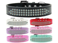 Three Row AB Crystal Dog Collar in Many Colors