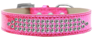 Three Row Clear Crystal Ice Cream Dog Collar in Many Colors - Posh Puppy Boutique
