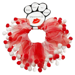 Red and White Fuzzy Wuzzy Smoocher- Candy Cane - Posh Puppy Boutique