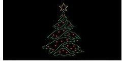 Christmas Tree Rhinestone Bandana in Many Colors