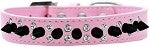 Double Crystal and Black Spikes Dog Collar in Many Colors - Posh Puppy Boutique