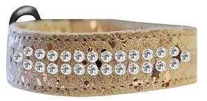 Two Row Jeweled Dragon Skin Genuine Leather Dog Collar- Many Colors - Posh Puppy Boutique