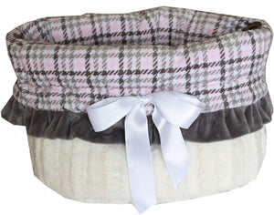 Reversible 3-in-1 Snuggle Bug Bed Carrier - Pink Plaid - Posh Puppy Boutique