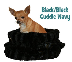 Reversible 3-in-1 Snuggle Bug Bed Carrier- Black - Posh Puppy Boutique