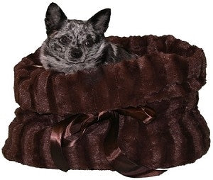 Reversible 3-in-1 Snuggle Bug Bed Carrier-Brown - Posh Puppy Boutique