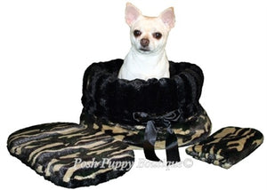 Reversible 3-in-1 Snuggle Bug Bed Carrier- Camo-Black - Posh Puppy Boutique