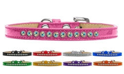 Ice Cream Collar Collection AB Crystal Leather Puppy Collar- Many Colors