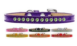 Ice Cream Collar Collection Lime Green Crystal Leather Puppy Collar- Many Colors