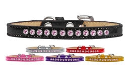 Ice Cream Collar Collection Light Pink Crystal Leather Puppy Collar- Many Colors