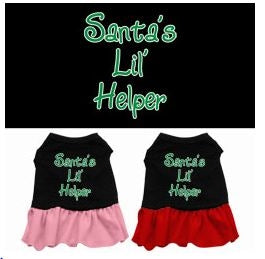 Santa's Lil Helper Screen Print Dress - Posh Puppy Boutique